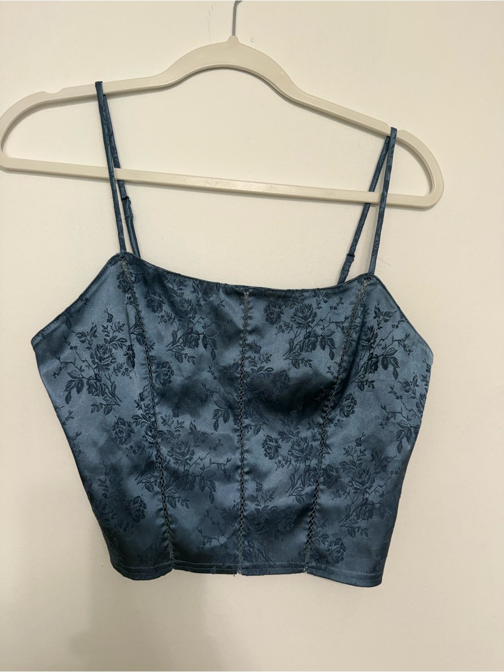 Y2K Victoria's Secret Navy Floral Satin Camisole